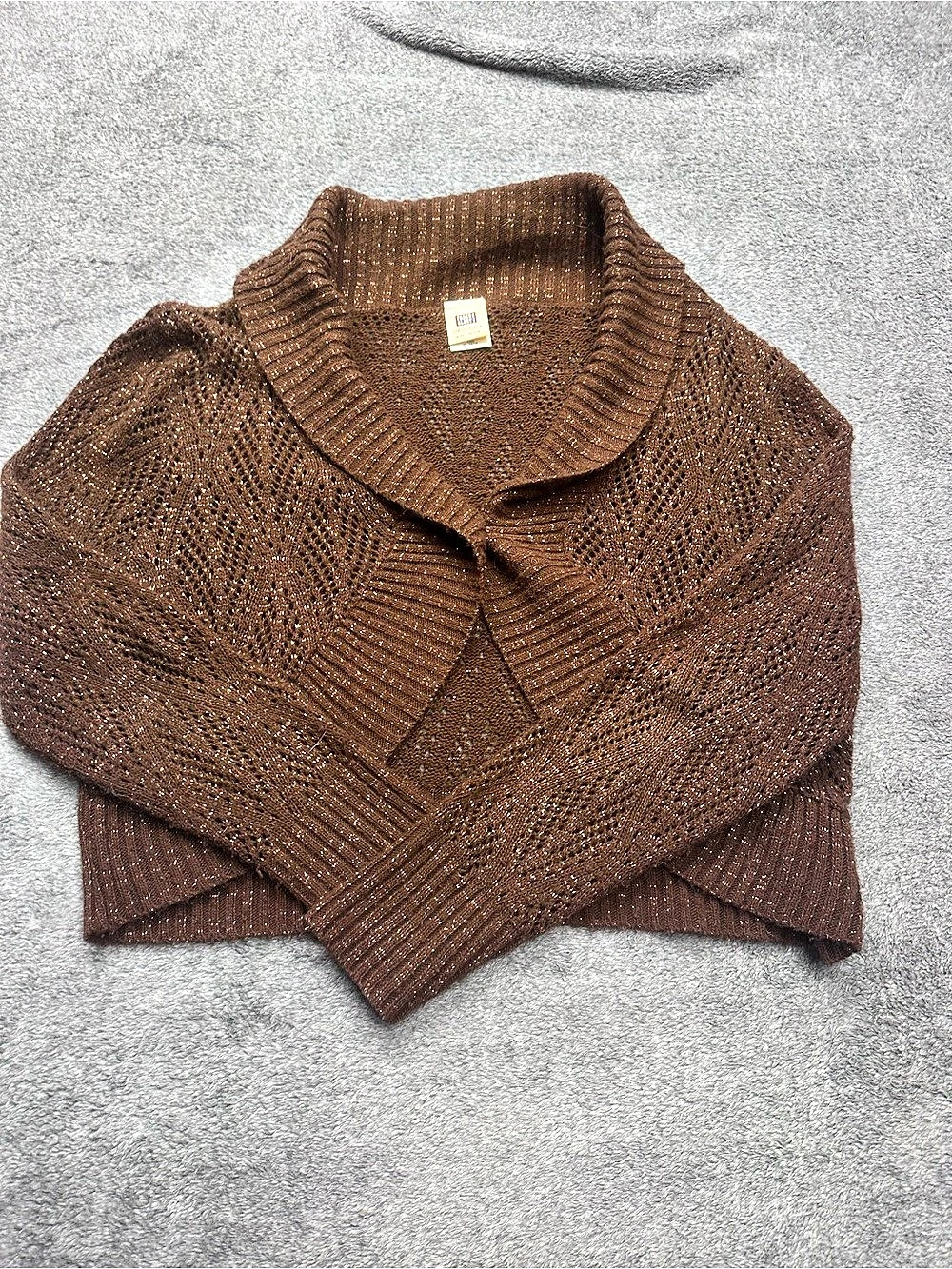 Faded Glory Brown Open Front Cardigan Size XL Like New
